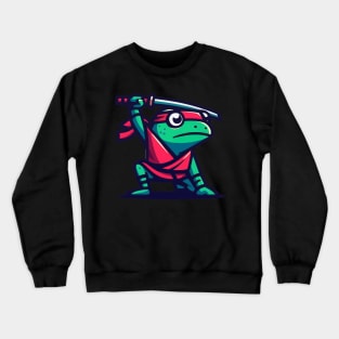 Cool Simple Ninja Samurai Frog Crewneck Sweatshirt